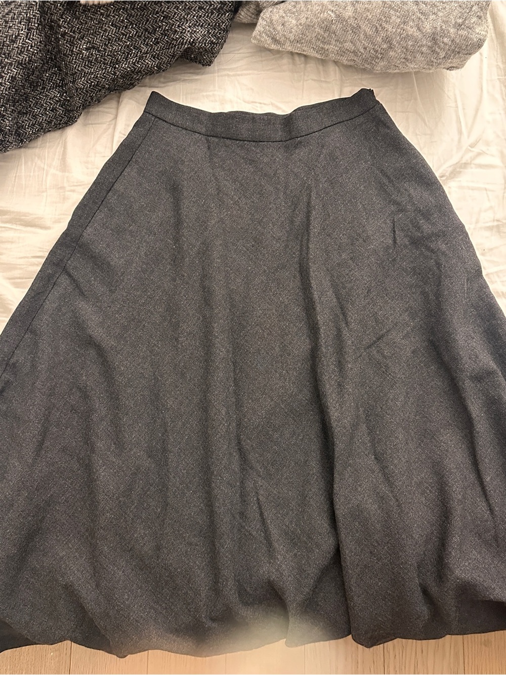 Mango Women's Gray A-Line Wool-Blend Skirt